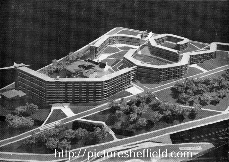 Architects model of Park Hill Flats
