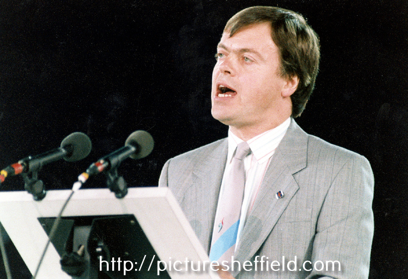 Leader of Sheffield City Council, Councillor Clive Betts, speaking at the opening ceremony of the World Student Games at the Don Valley Stadium