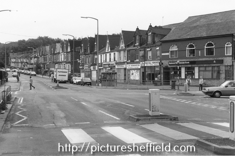 Firth Park Road at the junction with Page Hall Road showing (right) National Westminster Bank