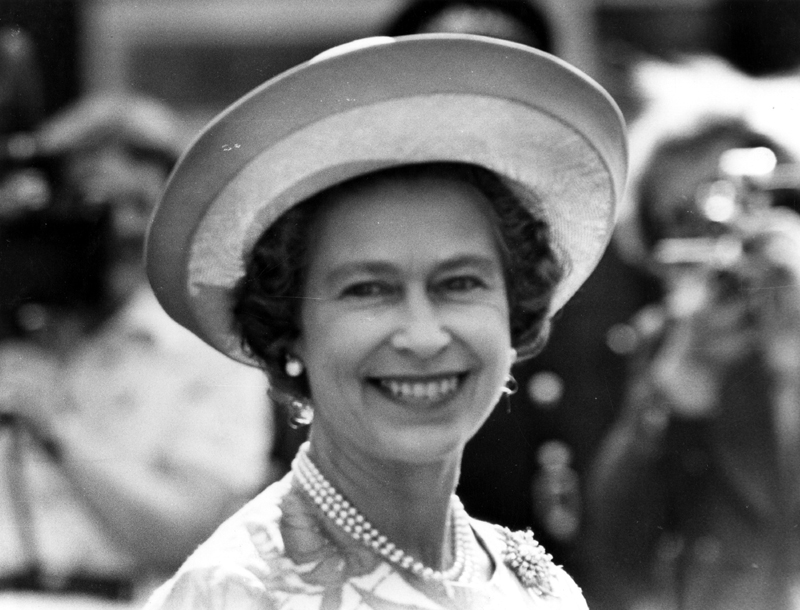 Queen Elizabeth II during the royal visit 