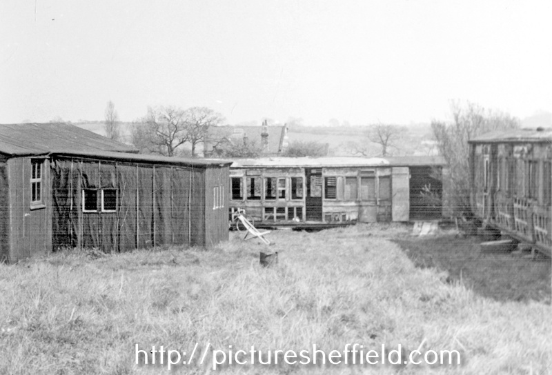 William Tyzack, Sons and Turner Sports Pavilion (Old Nags Head Huts at rear of Nag's Head Inn, Sheffield Road). Two old railway carriages which acted as sports pavilions, 1923-1931, right. The pavilion on the left was erected to replace these
