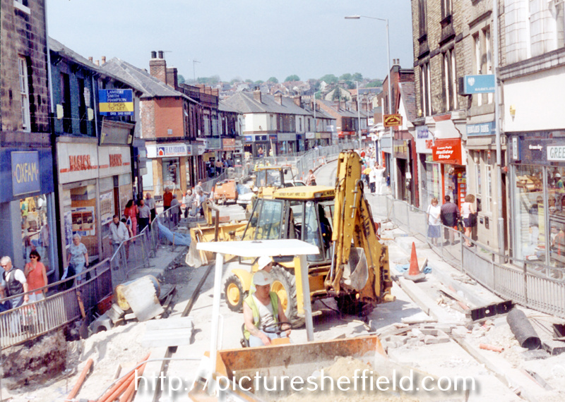 Middlewood Road during the construction of Supertram