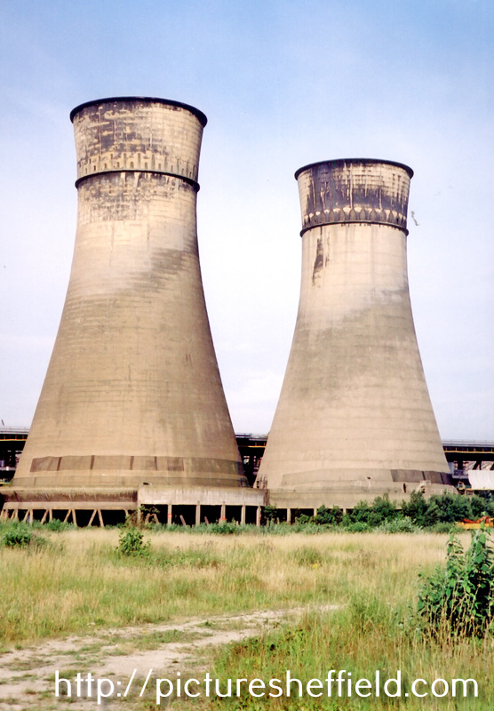 Cooling Towers, from the former Blackburn Meadows Power Station site with M1 Motorway Viaduct in the background