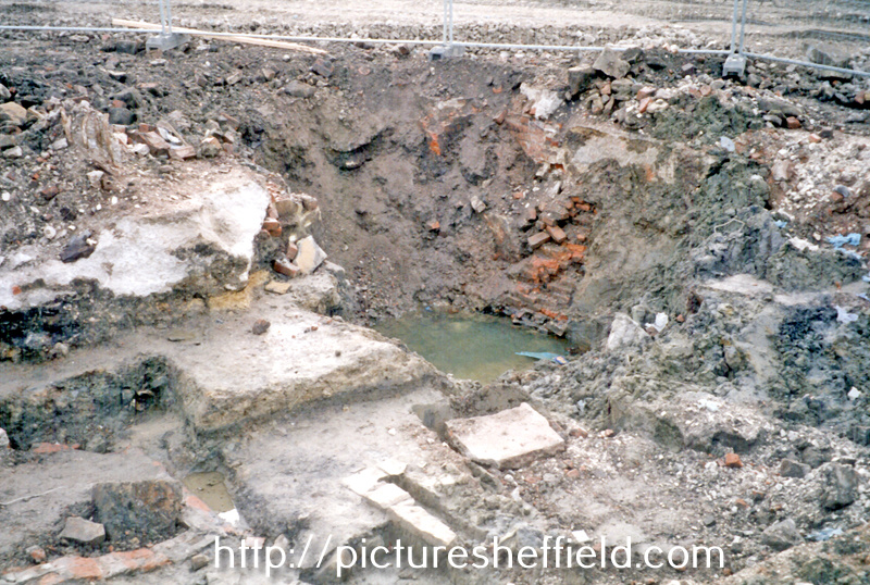 Archaeological dig at Exchange Riverside, Nursery Street, showing remains of early cementation furnaces