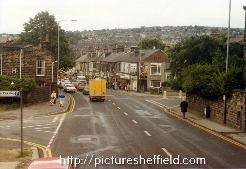 Middlewood Road from the junctions with Hawksley Avenue left and Minto Road looking towards Dykes Hall Road