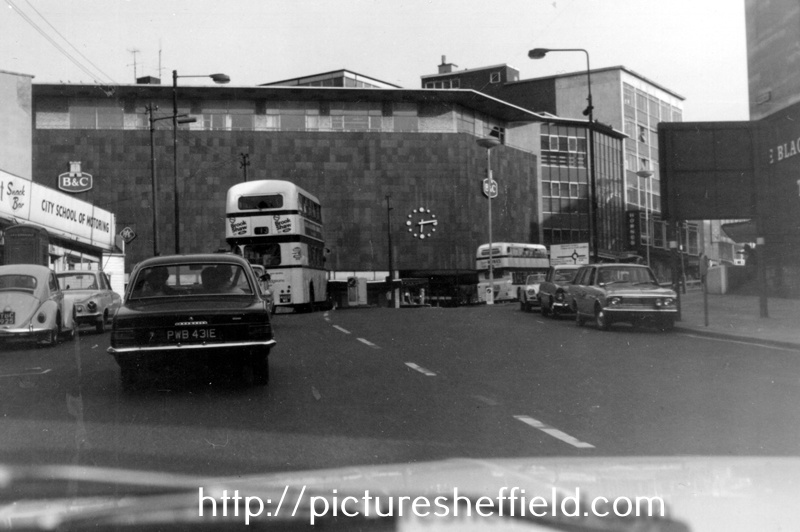Snig Hill looking towards B and C Co-op, Castle House and Angel Street 