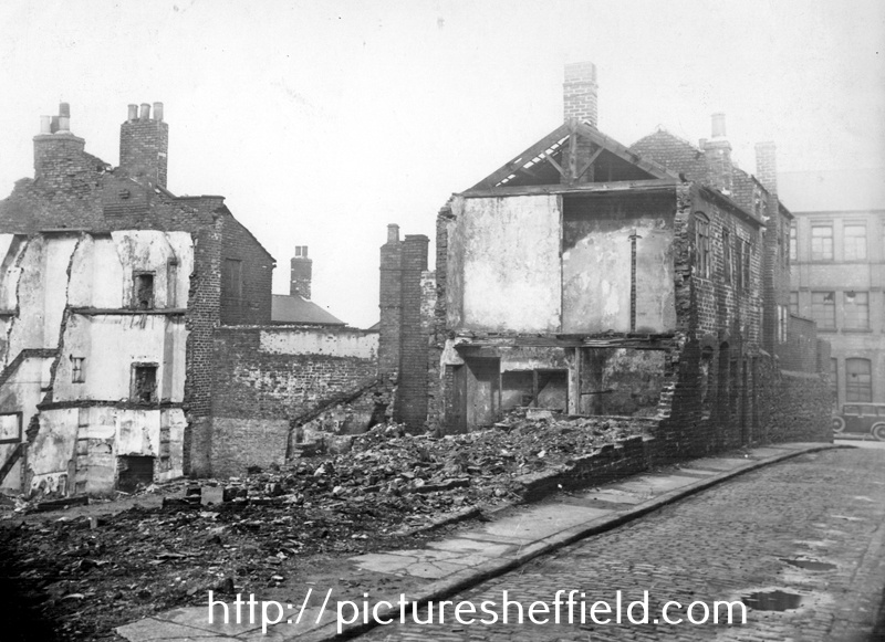 Demolition in progress of disused works on Wheeldon Lane