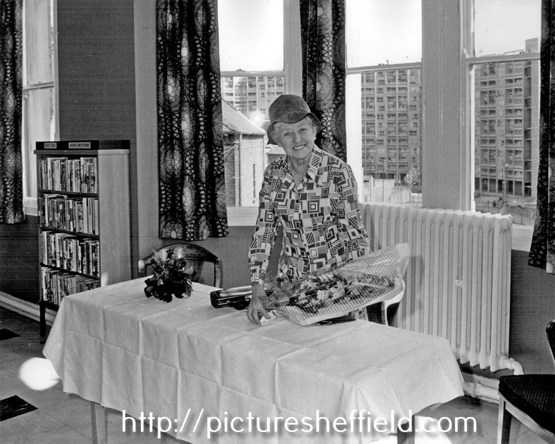 Councillor Mrs. Enid Hattersley, Chairman of Libraries and Arts Committee, Upperthorpe Branch Library