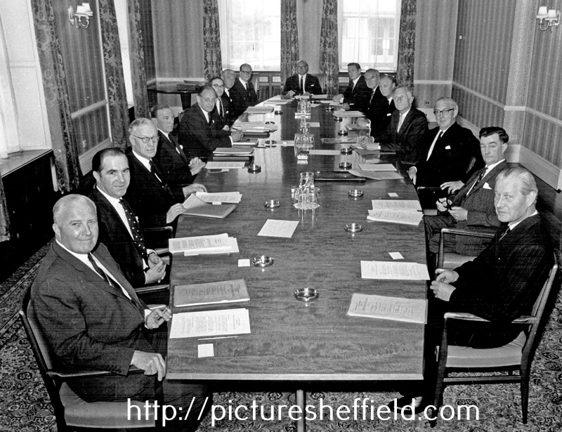 First meeting of British Steel Corporation (BSC) Midland Group Board at The Mount, Broomhill