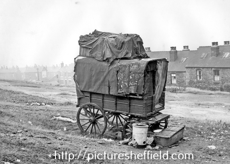 Ex-railway type van in a deplorable condition, placed on waste land and housing a man and wife and their child aged 1 year and 9 months, and another adult female, both females were pregnant. Occupants were eventually found accommodation by Social Car