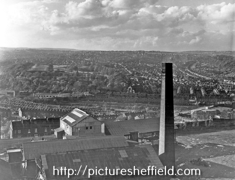 General view of Millhouses and Nether Edge from Woodside Brick Works, Chesterfield Road, Woodseats