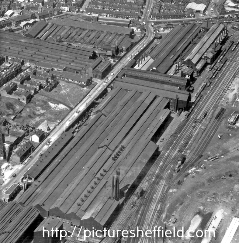 Aerial photograph of British Steel Corporation, Grimesthorpe Works