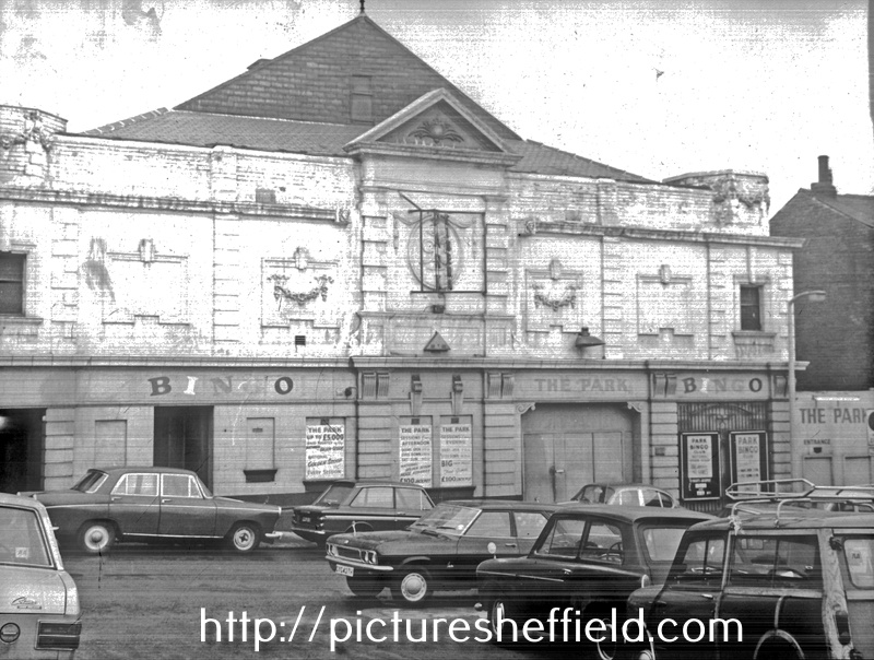 Former Sheffield Park Picture Palace, South Street. Opened 2 August 1913, seating 900. Closed June 1962. Dennis O'Grady reopened the cinema on November 1963 but it closed for good on 31 December 1966. Reopened as a bingo hall. Later demolished