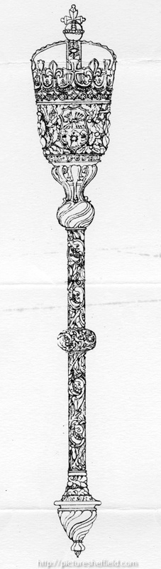 Silver Mace executed for his Grace the Duke of Norfolk for presentation to the City of Sheffield as a memorial of his having been the first Lord Mayor
