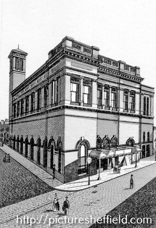 Albert Hall, junction of Barkers Pool and Burgess Street. Opened 15 December 1873 as a concert hall. Began showing short films on a regular basis and from 17 June 1918 operated as a normal cinema. Destroyed by fire on 14 July 1937