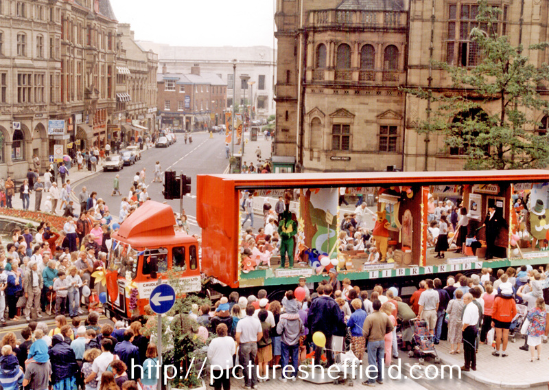 Sheffield Libraries Float, Lord Mayors Parade, Town Hall Square, 1993