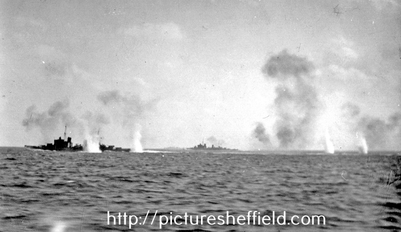 Southampton Class Cruiser H.M.S. Sheffield along with other Ships involved with the Italian Fleet off Spartivento, 27th November 1941