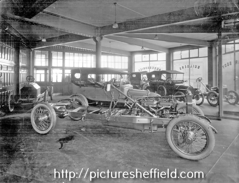 Ground floor showrooms showing Armstrong Whitworth cars, Yorkshire Motor Car Co. Ltd., Townhead Street.
