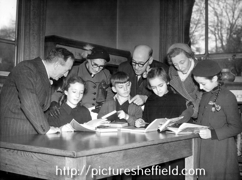 Young readers, children's library, Firth Park Branch Library, Firth Park Road with (probably) Local Government Officials looking on