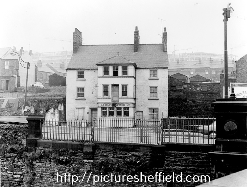 Derelict premises of J. Lockwood and Edwards Ltd., 281 Penistone Road, formerly Army Hotel also known as Clifton Hotel near Hill Foot Bridge building demolished late 1960's