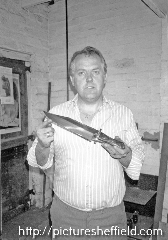 Graham Clayton with a Bowie Knife