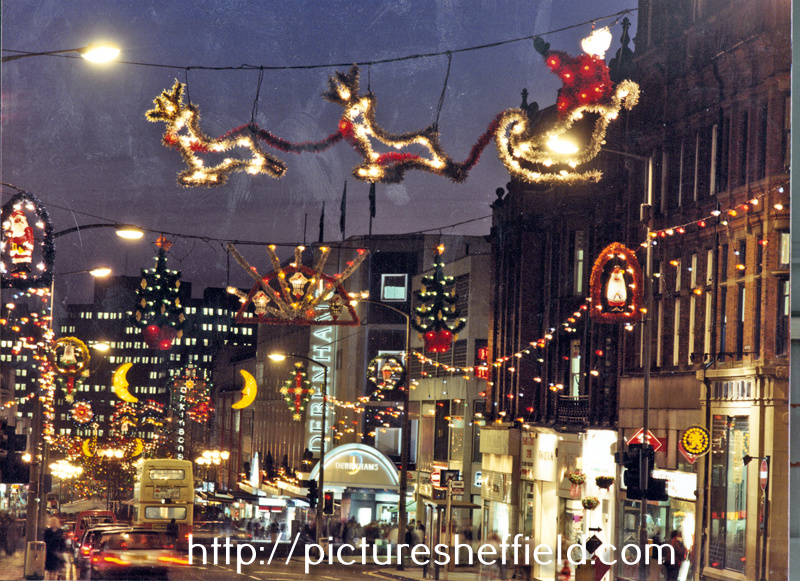 Christmas Illuminations on the Moor and Pinstone Street