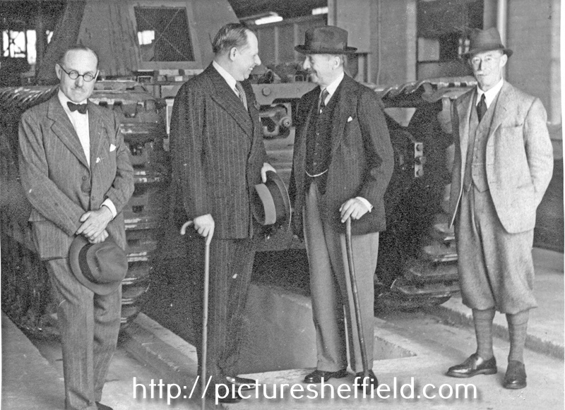 The Visit of Earl Fitzwilliam and  Marquis of Zetland to Newton Chambers and Co. Ltd., Thorncliffe Works with Sir Harold West 2nd from left