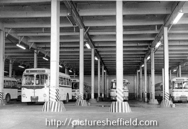 Interior of Sheffield Transport Depot, Tenter Street, mid 1960's