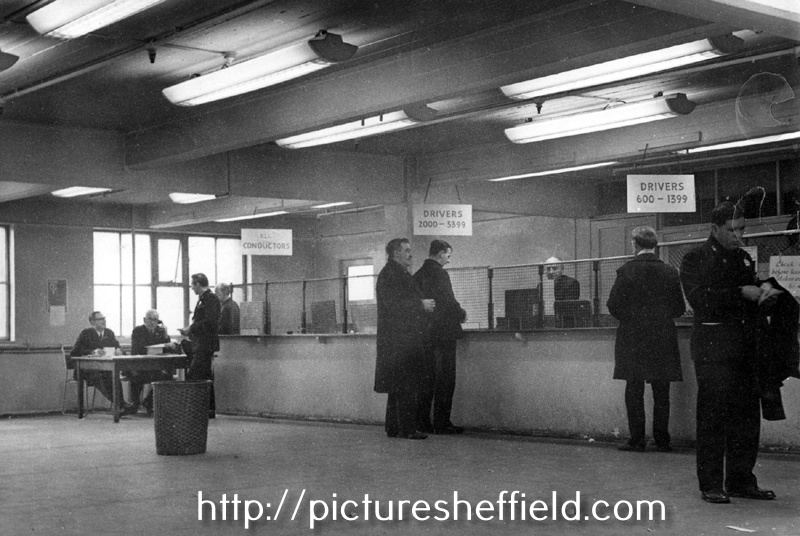 Interior, Sheffield Transport Depot, Tenter Street, mid 1960's