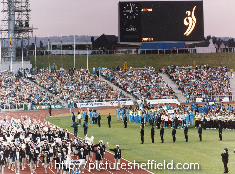 Japanese Team Parade, Opening Ceremony, World Student Games, Don Valley Stadium