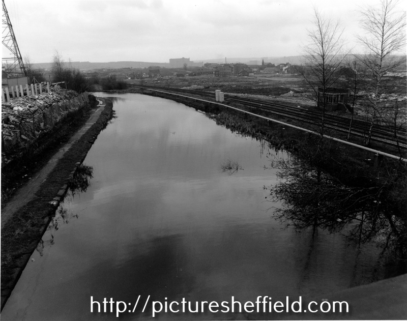 Sheffield and SYK Navigation and site of the proposed Don Valley Stadium formerly the site of Brown Bayleys Ltd. right