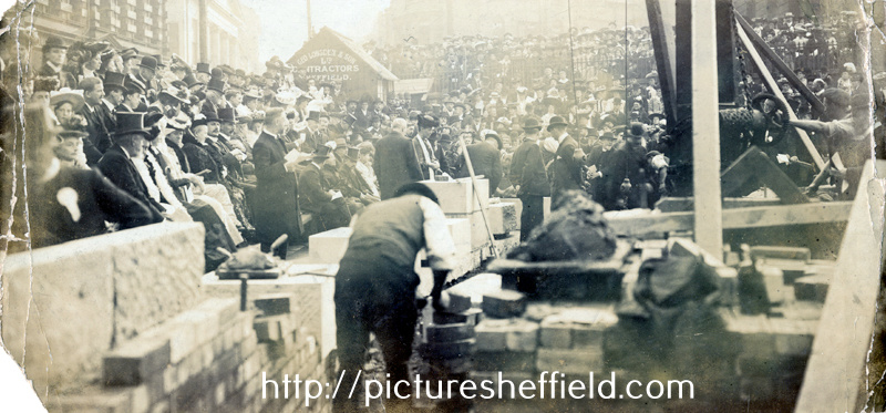 Laying the foundation stone of the Victoria Hall, Norfolk Street