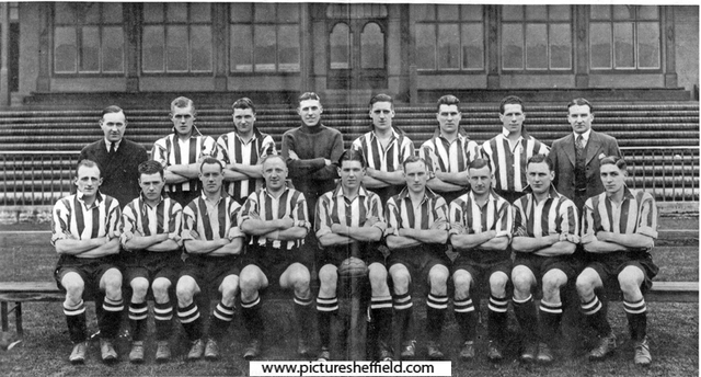 Probably Sheffield United, around 1940s. Ernest Jackson, second left, back row?