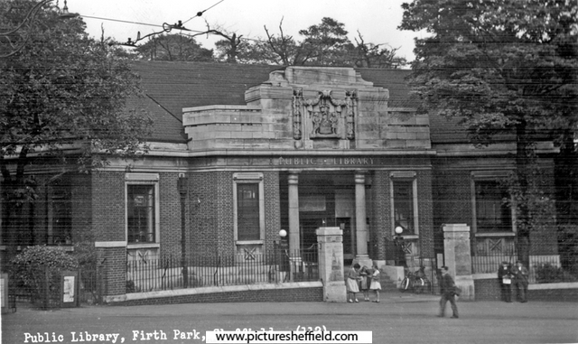 Firth Park Branch Library, Firth Park Road, erected 1937