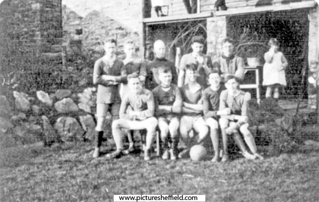 Sheffield Clarion Club House Football Team at the rear of the Club House, Hathersage Road