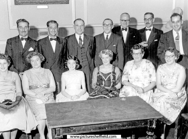 English Steel Corporation Sports Club Dance 1960 with Bob Short back row extreme right and wife Betty seated front row extreme left