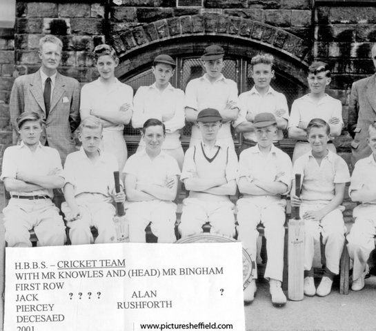 Hunter's Bar Boys' School cricket team, winners of the cricket shield.