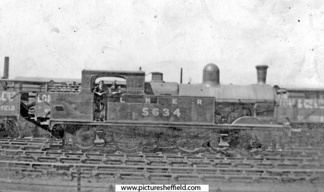 Steam locomotive No. 5634 at the LNER Engine Yard, Darnall