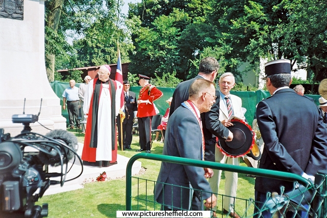 Re-dedication of the Sheffield City Battalion memorial at Serre, France, with Bishop of Sheffield Jack Nicholls.