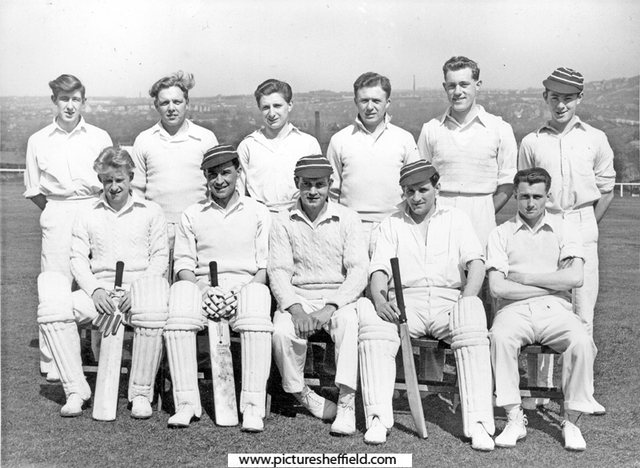 English Steel Corporation cricket team 1953 with Bob Short, captain centre front row