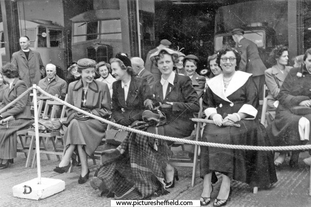 Sally Mummery (4th from right) and other spectators, R.A.F. Norton