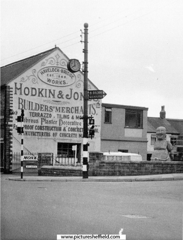 Hodkin and Jones, Havelock Bridge Works, builders merchants at the junction of Queens Road and Myrtle Road