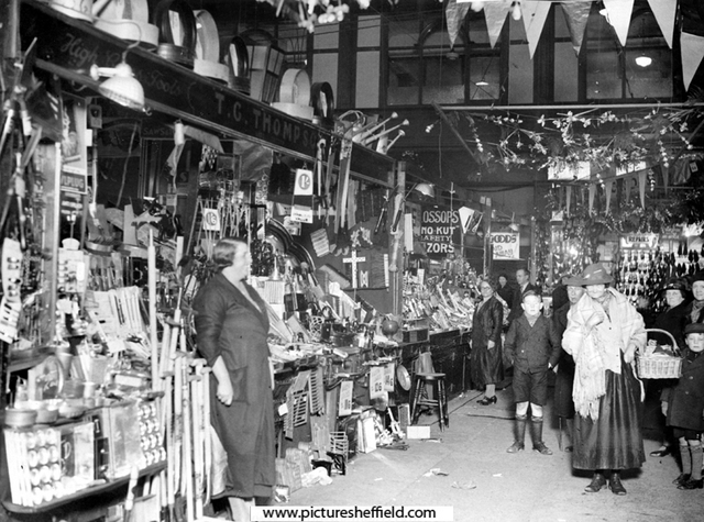 Norfolk Market Hall interior, possibly 1935 Shopping Festival