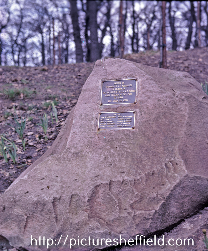 War Memorial in Endcliffe Park to crew of U.S.A.A.F. bomber which crashed in 1944