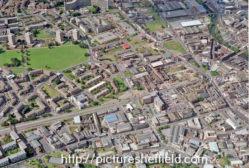 Aerial view of Kelvin, Upperthorpe and Netherthorpe area.