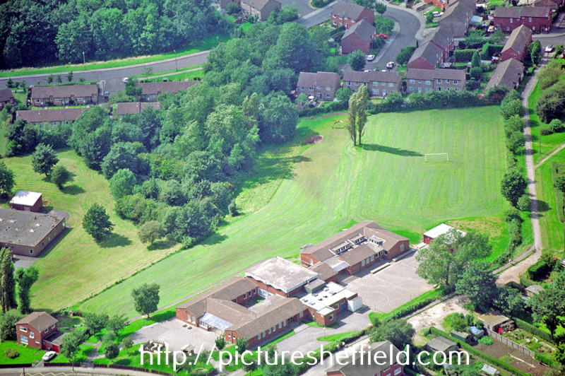 Aerial view of St Thomas of Canterbury RC School, Chancet Wood Drive, Meadowhead