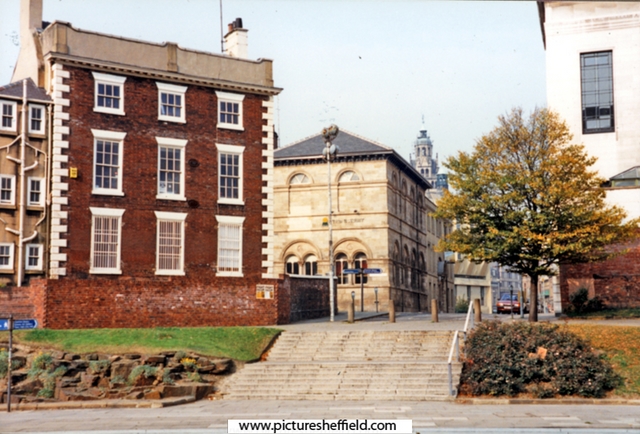 Leader House, Surrey Street. Masonic Hall in background