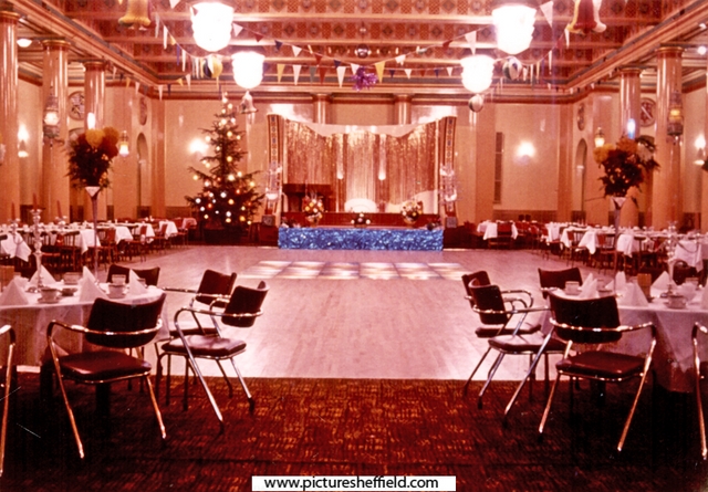 The Ballroom in Sheffield City Hall, set for 400 guests