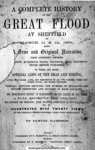Advertisement for book about the Sheffield Flood, by Samuel Harrison