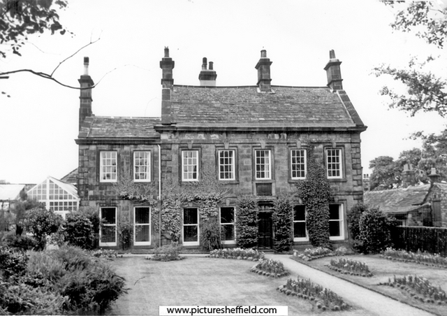 Wadsley Hall, Far Lane. Rebuilt 1722 by George Bamforth, then Lord of the Manor. At the time of this photograph the owner was Mrs. Winifred Trickett.